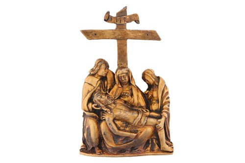 Lot 296 - A German 15th century silver gilt mount,...