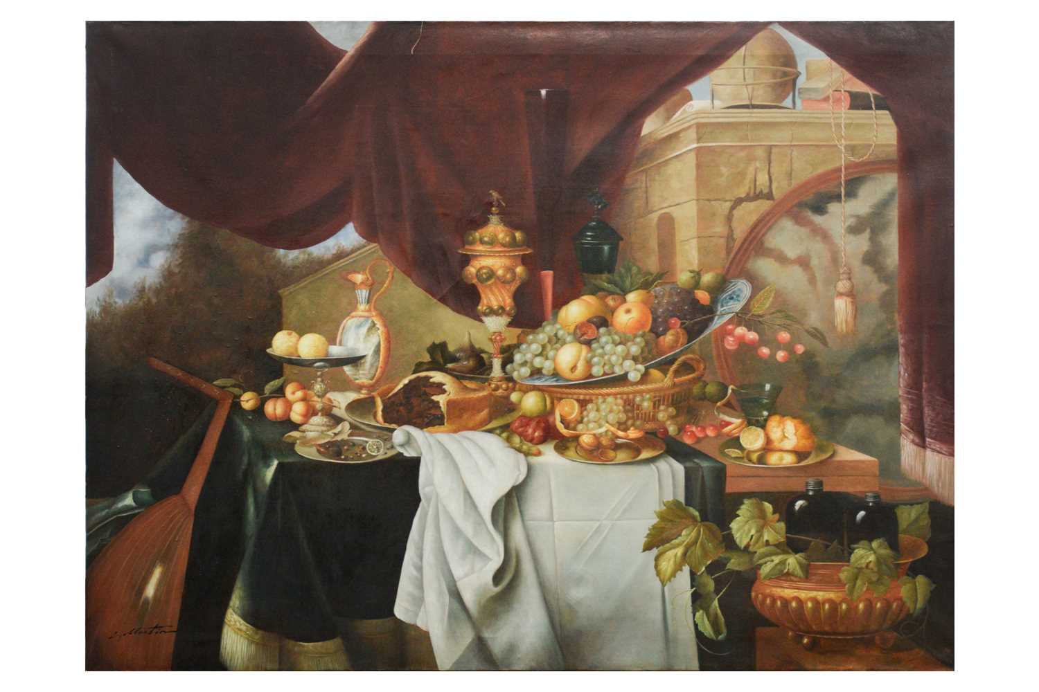 Lot 14 - L. Martin (20th century), Still Life of Fruit...