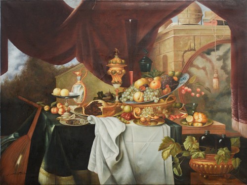 Lot 14 - L. Martin (20th century), Still Life of Fruit...