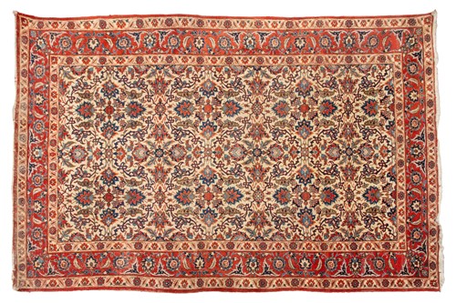 Lot 175 - An ivory-ground Najafabad carpet with overall...