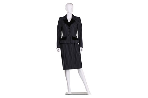 Lot 77 - Catherine Walker; a two piece wool and velvet...