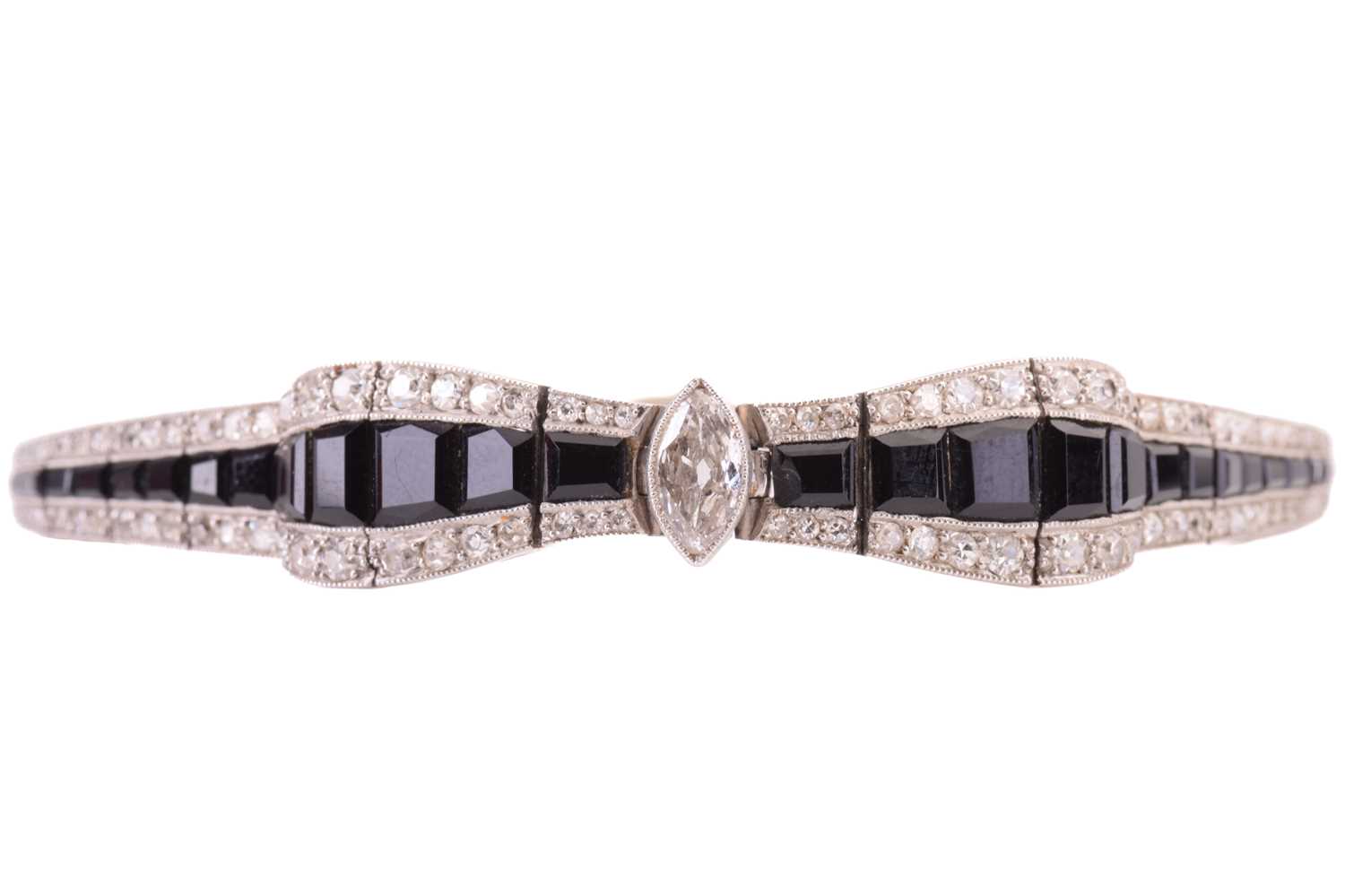 Lot 249 - A Georges Thibault French Art Deco black onyx...