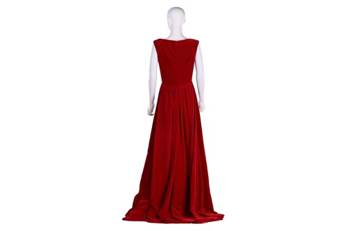 Lot 71 - Bruce Oldfield - a red velvet full-length...