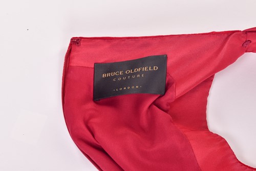 Lot 71 - Bruce Oldfield - a red velvet full-length...