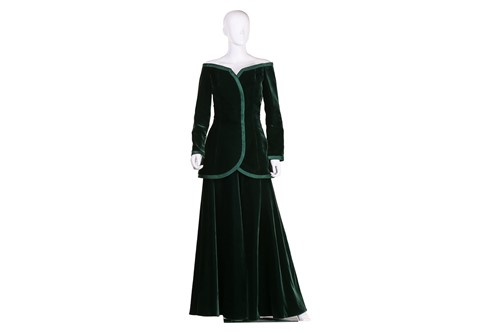 Lot 84 - Victor Edelstein - a hunter green velvet full...
