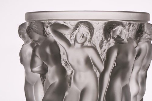 Lot 302 - A Lalique 'Bacchantes' frosted glass vase,...