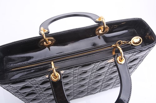 Lot 43 - Christian Dior - a large 'Lady Dior' bag in...