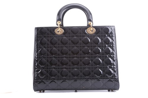 Lot 43 - Christian Dior - a large 'Lady Dior' bag in...