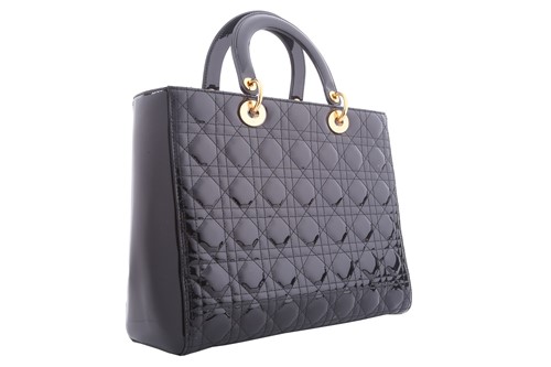 Lot 43 - Christian Dior - a large 'Lady Dior' bag in...