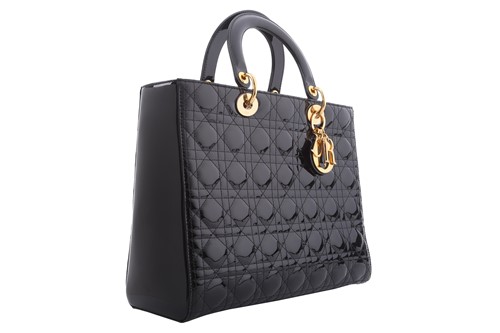 Lot 43 - Christian Dior - a large 'Lady Dior' bag in...