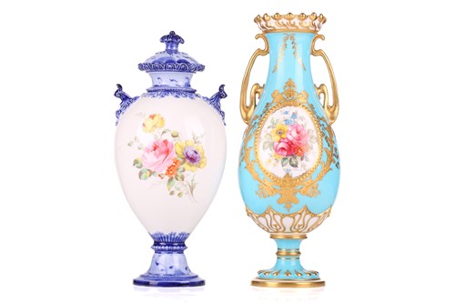 Lot 236 - A Royal Crown Derby bleu celeste bone china...