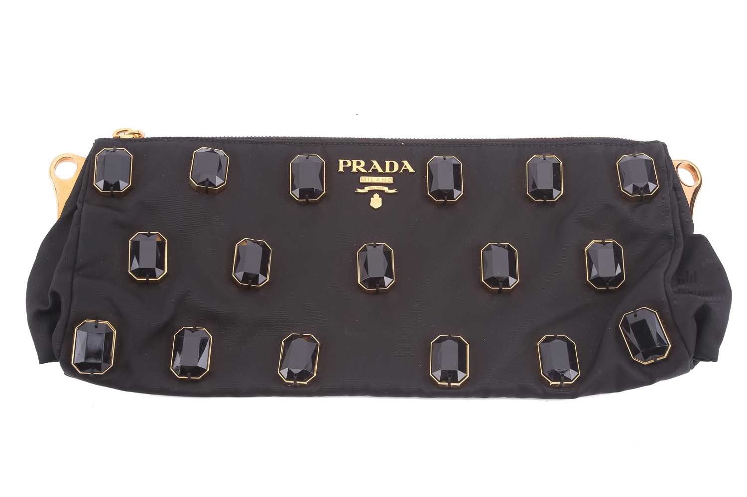 Lot 55 - Prada - a bejewelled 'Whips Pietre' clutch in...