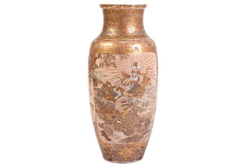 Lot 81 - A large Japanese Satsuma pottery baluster...