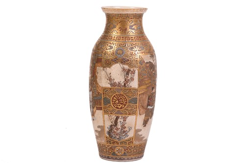 Lot 90 - A large Japanese Satsuma pottery baluster...