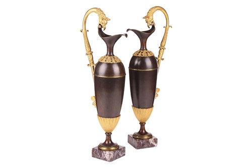 Lot 202 - A fine pair of French Empire-style ormolu and...