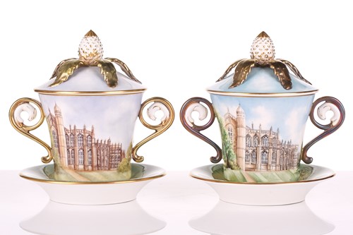 Lot 217 - Two Royal Worcester porcelain for Goviers of...