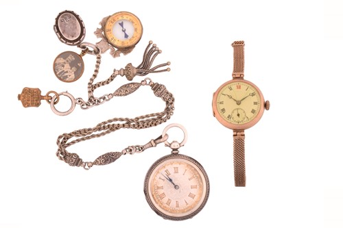 Lot 270 - A lady's 9ct cocktail watch and a silver...
