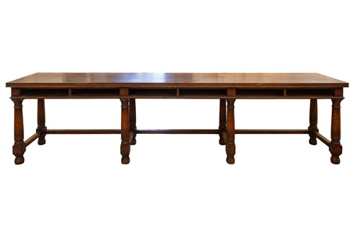 Lot 293 - A large 18th-century-style rectangular oak...