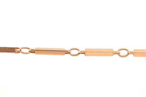 Lot 187 - Andrew Grima - a polished bar link necklace in...
