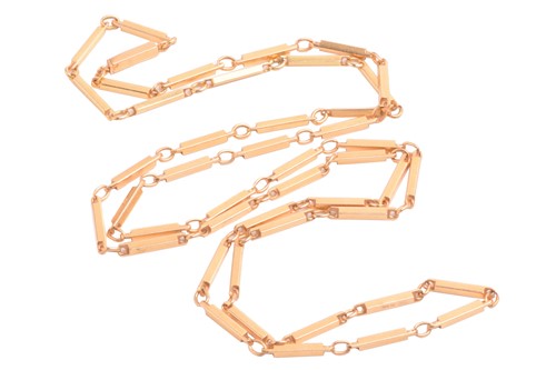Lot 187 - Andrew Grima - a polished bar link necklace in...