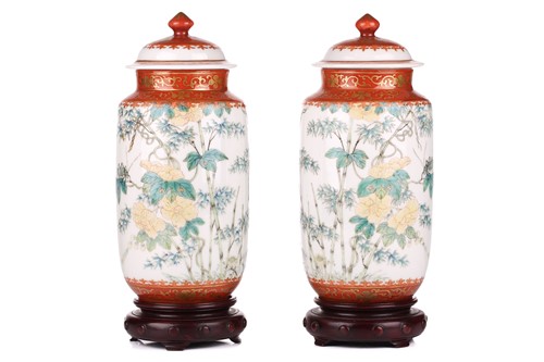 Lot 103 - A pair of Chinese Famille Verte porcelain...