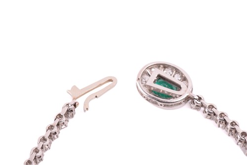 Lot 256 - A French diamond Riviere necklace circa 1930s,...