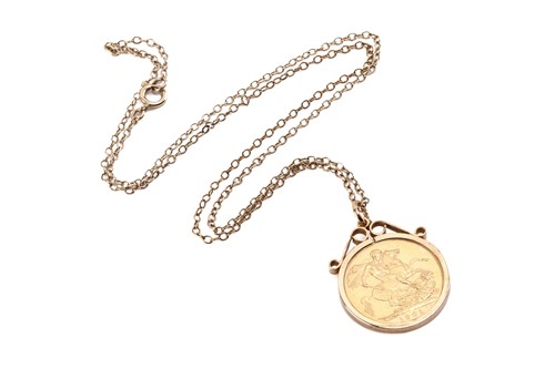 Lot 309 - A Queen Victoria full sovereign pendant on...