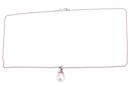 Lot 20 - A late Victorian pearl and diamond pendant,...