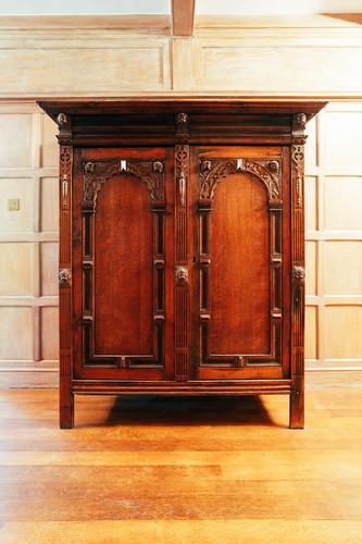 Lot 133 - An 18th-century Dutch oak Schrank, the moulded...
