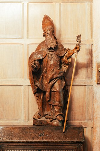 Lot 237 - A 16th-century Flemish oak carved statue of a...