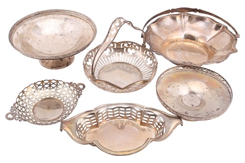 Lot 407 - A group of five silver dishes comprising, a...