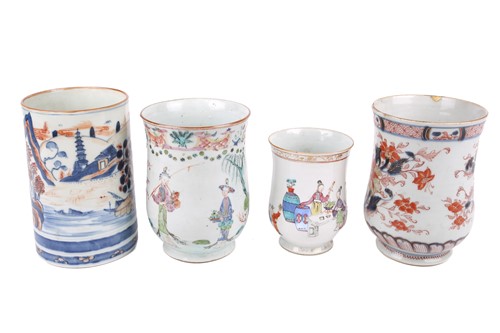 Lot 129 - A Chinese "Imari" porcelain quart tankard,...