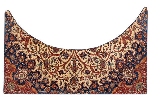 Lot 156 - An old fine Isfahan fragment, now fashioned as...