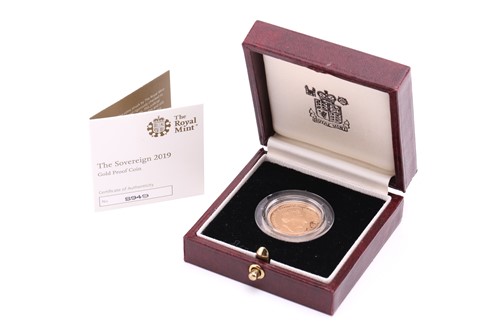 Lot 293 - An Elizabeth II 2019 proof sovereign,...