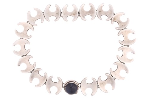 Lot 270 - Georg Jensen - a necklace with sixteen concave...