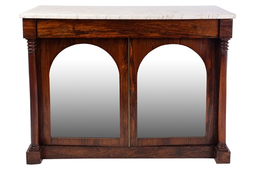 Lot 178 - An early Victorian rosewood chiffonier, the...