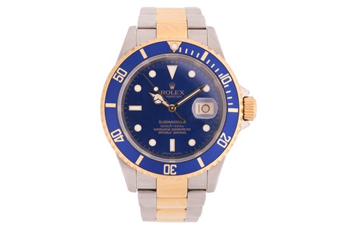 Lot 429 - A Rolex Submariner Bi-metal Blue dial...