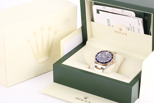 Lot 429 - A Rolex Submariner Bi-metal Blue dial...
