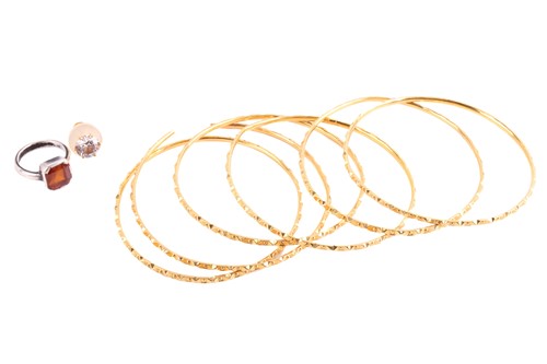 Lot 43 - A set of six Indian bangles, together with a...