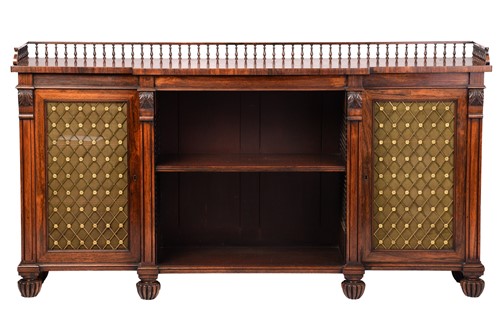 Lot 168 - A Regency rosewood sideboard, the galleried...