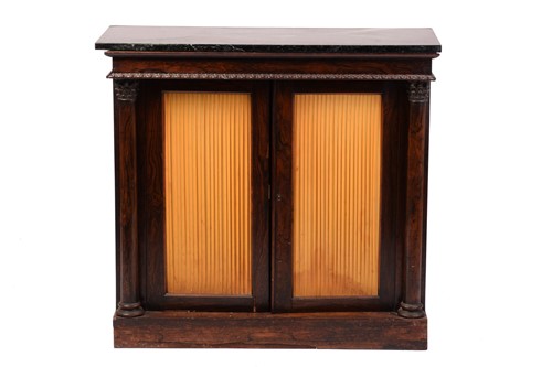 Lot 155 - A Regency rosewood chiffonier, the green...
