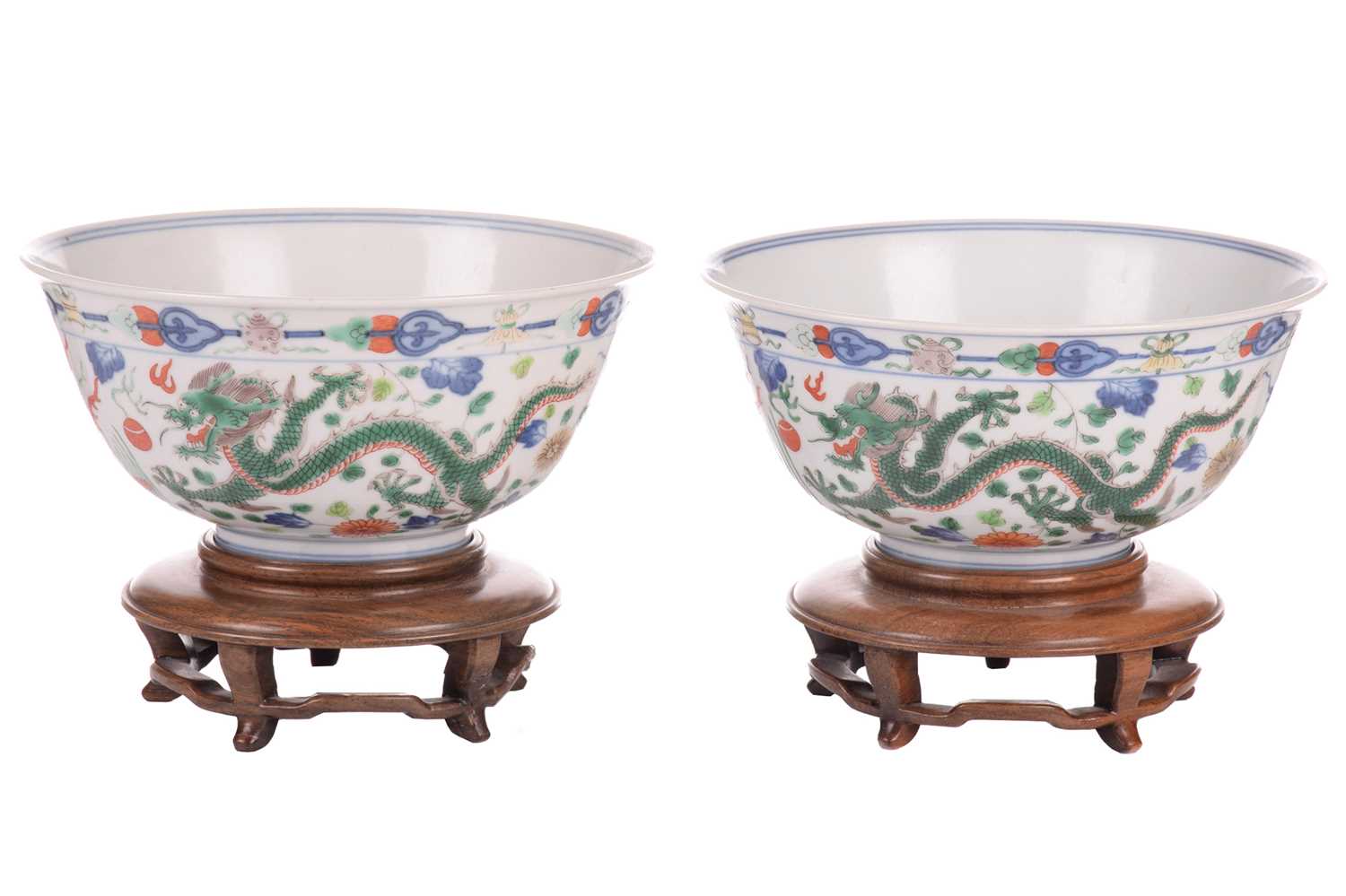 Lot 146 - A matched pair of Chinese "Dragon and Phoenix"...