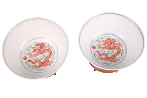 Lot 146 - A matched pair of Chinese "Dragon and Phoenix"...