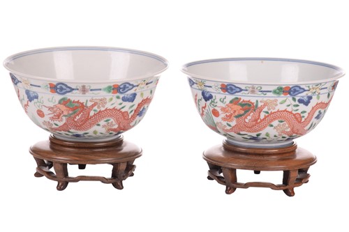 Lot 146 - A matched pair of Chinese "Dragon and Phoenix"...