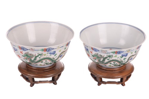 Lot 146 - A matched pair of Chinese "Dragon and Phoenix"...
