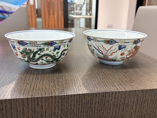 Lot 146 - A matched pair of Chinese "Dragon and Phoenix"...