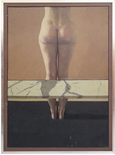 Lot 64 - David Evans (20th century), 'Cold Seat', oil...