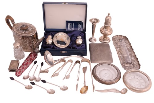 Lot 562 - A collection of assorted silver items...