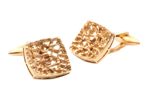 Lot 132 - A pair of Modernist style cufflinks with...