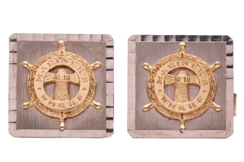 Lot 26 - A pair of cufflinks of nautical interest, the...